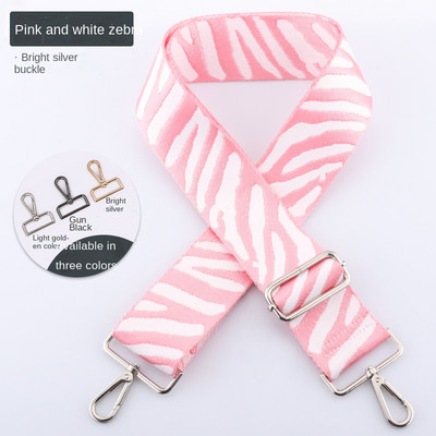 3,8 cm Zebra mintás táskapánt Állítható öv táskákhoz Csere táska pánt kereszttesthez hímzett széles öv láncszíj