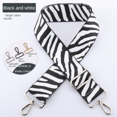 3,8 cm Zebra mintás táskapánt Állítható öv táskákhoz Csere táska pánt kereszttesthez hímzett széles öv láncszíj