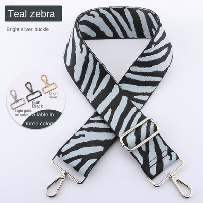 3,8 cm Zebra mintás táskapánt Állítható öv táskákhoz Csere táska pánt kereszttesthez hímzett széles öv láncszíj