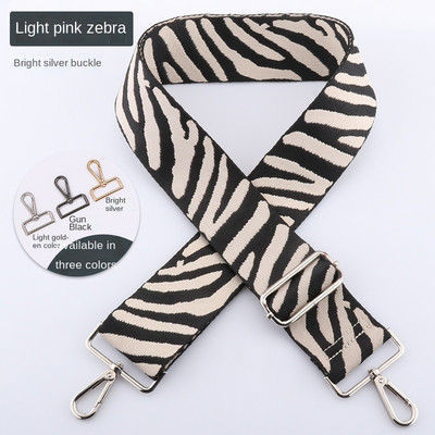 3,8 cm Zebra mintás táskapánt Állítható öv táskákhoz Csere táska pánt kereszttesthez hímzett széles öv láncszíj