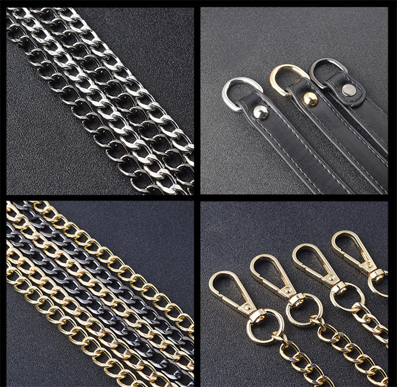 100cm/120cm Krepšys Metalinės grandinės keitimas PU odiniai krepšiai Diržai pasidaryk pats rankinės rankenos pečių dirželiai Priedai Krepšiai Rankenos