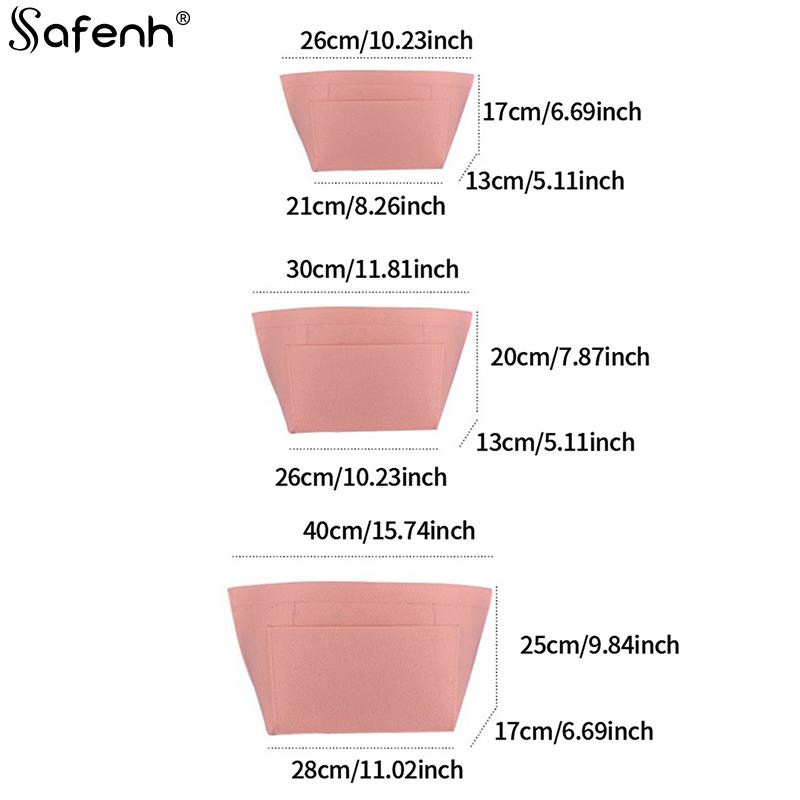 1 bucă geantă cu inserție din pâslă, se potrivește pentru geanta de căptușeală pentru genți Longchamp, din pânză din pânză, suport pentru geanta de machiaj, organizator portabil de călătorie