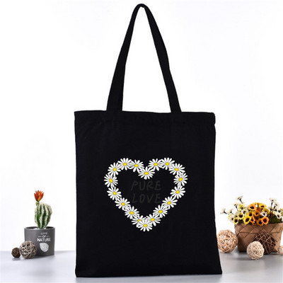 Moterų pečių krepšys Drobinis krepšys Harajuku pirkinių krepšiai 2020 m. Nauja mada Laisvalaikio rankinės Bakalėjos krepšelis Merginoms margainių spausdinimas