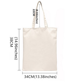 Γυναικεία Shopper Y2K θετικά γράμματα Canvas Shopper Bag Τσάντα για κορίτσια Tote Shoulder Lady Bag