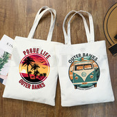 Pogue Life Outer Banks TV Ulzzang Graphic Hipster Cartoon Print Shopping Bags Djevojačka moda Casual Pacakge Ručna torba