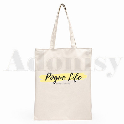 Pogue Life Outer Banks TV Ulzzang Graphic Hipster Cartoon Print Shopping Bags Djevojačka moda Casual Pacakge Ručna torba