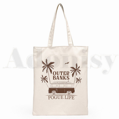 Pogue Life Outer Banks TV Ulzzang Graphic Hipster Cartoon Print Shopping Bags Djevojačka moda Casual Pacakge Ručna torba