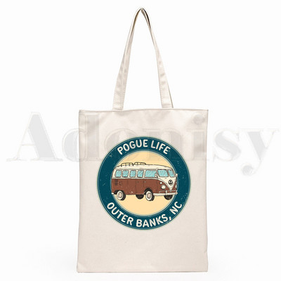 Pogue Life Outer Banks TV Ulzzang Graphic Hipster Cartoon Print Shopping Bags Djevojačka moda Casual Pacakge Ručna torba