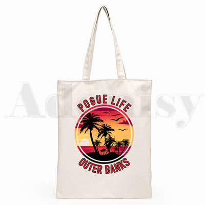 Pogue Life Outer Banks TV Ulzzang Graphic Hipster Cartoon Print Shopping Bags Djevojačka moda Casual Pacakge Ručna torba