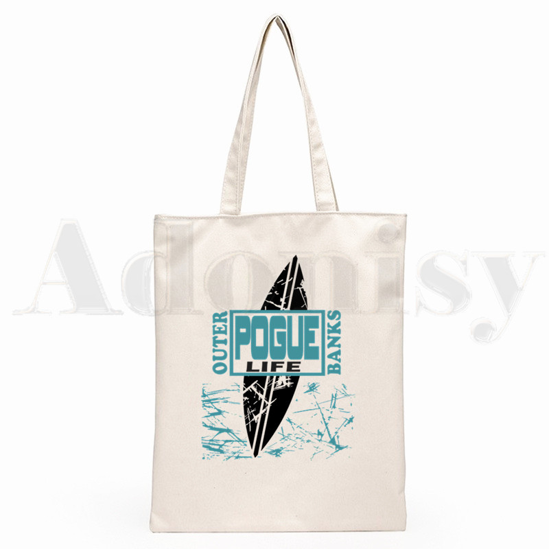 Pogue Life Outer Banks TV Ulzzang Graphic Hipster Cartoon Print Shopping Bags Djevojačka moda Casual Pacakge Ručna torba