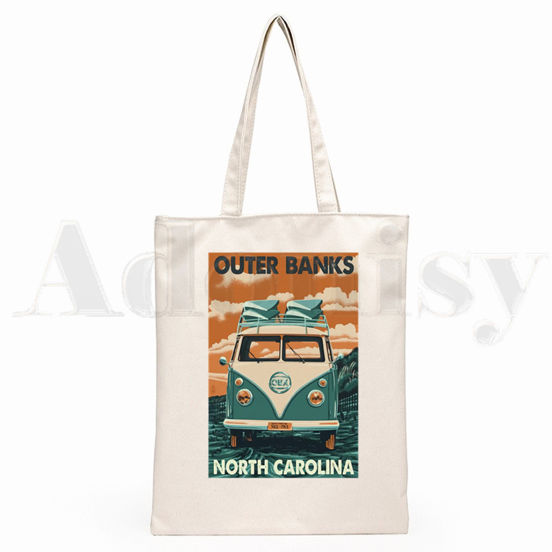 Pogue Life Outer Banks TV Ulzzang Graphic Hipster Cartoon Print Shopping Bags Djevojačka moda Casual Pacakge Ručna torba