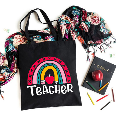Ja sam učitelj Koja je tvoja supermoć Učiteljski život Platnena crna torba za kupovinu Višekratna torba za knjige Poklon torba