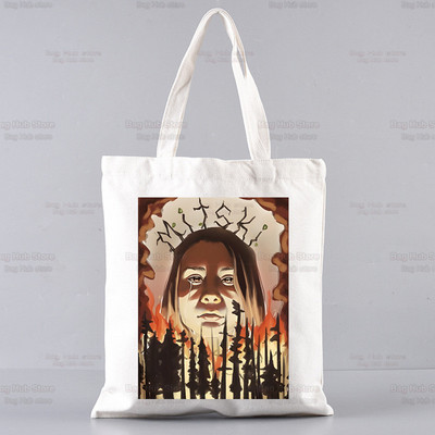 Mitski Singer Shopping Bag Ženska platnena Be The Cowboy Tote Eko torba Cartoon Bury Me At Makeout Creek Shopper Torbe na rame