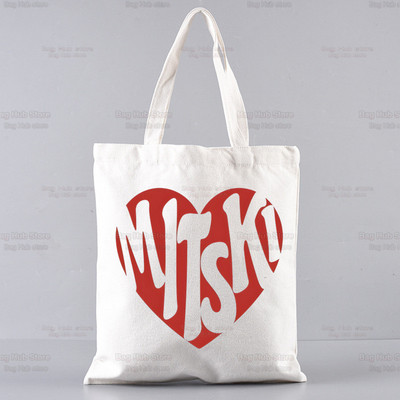 Mitski Singer Shopping Bag Ženska platnena Be The Cowboy Tote Eko torba Cartoon Bury Me At Makeout Creek Shopper Torbe na rame