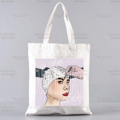 Mitski Singer Shopping Bag Ženska platnena Be The Cowboy Tote Eko torba Cartoon Bury Me At Makeout Creek Shopper Torbe na rame