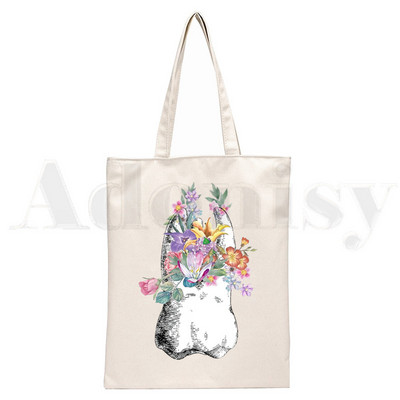 Dantų ir odontologų grafika Estetinė Juokinga mada Rankinės Pečių krepšiai Kasdieniai apsipirkimas Mergaičių rankinė Moterims Elegantiškas drobinis krepšys