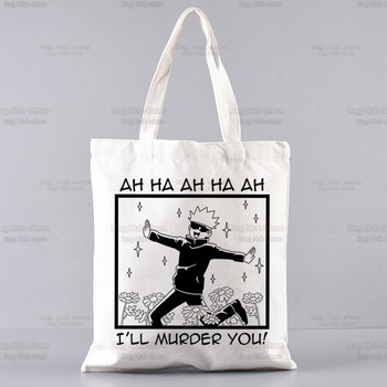 Τσάντα αγορών Jujutsu Kaisen Cartoon Ryomen Sukuna Itadori Yuji Bolsas De Tela Shopper Okkotsu Yuta Gojo Satoru Τσάντα από γιούτα