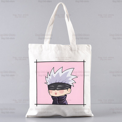 Jujutsu Kaisen Cartoon bevásárlótáska Ryomen Sukuna Itadori Yuji Bolsas De Tela Shopper Okkotsu Yuta Gojo Satoru bevásárló táska juta