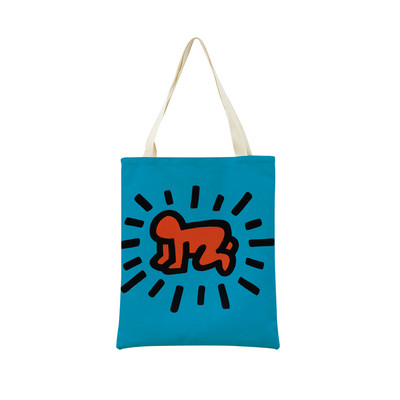 Geometry Running Heart Graffiti Double Sided Print Market Torba za kupnju Ekološka sklopiva torba Ženska torba za slobodno vrijeme na otvorenom