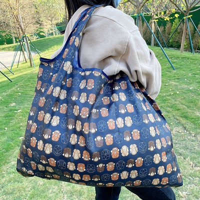 Velika trgovina namirnicama za višekratnu upotrebu Zelena torba za kupnju Ručna torba od 50 funti Sklopiva ženska torba na rame Periva torba 2021.