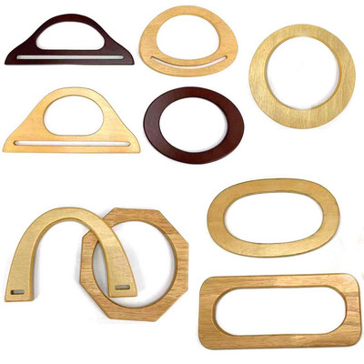 1Pc Square Wood Straps D Shape Wooden Bag Handle Decorative DIY Classic Bags Accessories Handbag Tote Replacement Making Tool