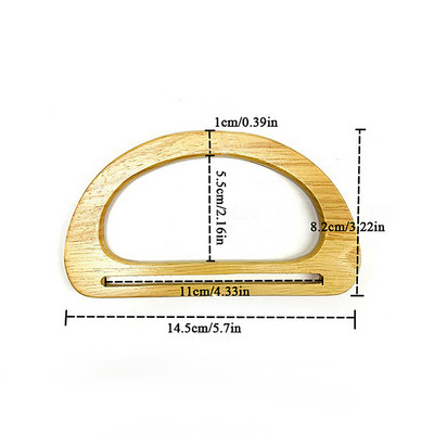 1kom četvrtaste drvene trake D oblika Drvena ručka za torbe Ukrasne DIY klasične torbe Dodaci Zamjena za torbicu Alat za izradu