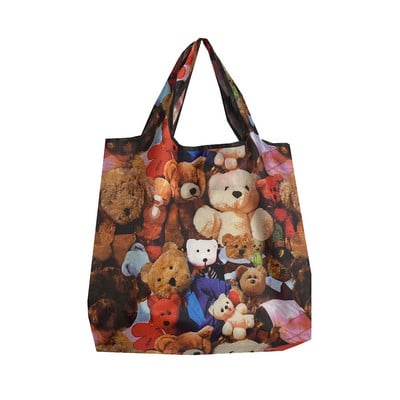 Bevásárlótáska Újrahasználható Összecsukható, Közepes 30 kg-os Aranyos bevásárlótáska táskával, nagy kapacitású, szakadásálló, gépben mosható táska