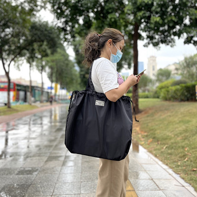 Didelės talpos daugkartinio naudojimo bakalėjos krepšys Sulankstomas pirkinių krepšys sutraukiamas raištelis Kelioninis pečių krepšys Moterų krepšys