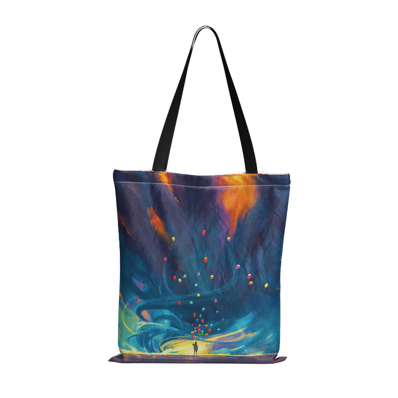 Γυναικεία τσάντα αγορών από καμβά κινουμένων σχεδίων Μικρός Πρίγκιπας με λαβή Αστεία οικολογική αναδιπλούμενη επαναχρησιμοποιούμενη τσάντα τσάντα τσάντα κλειδιού Τηλεφωνική τσάντα αγορών