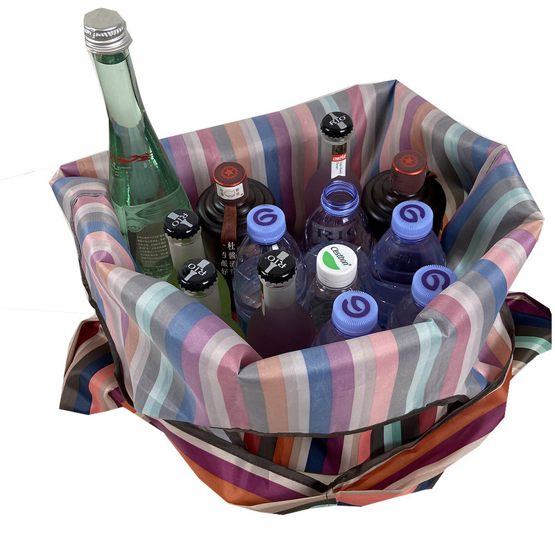 Összehajtható bevásárlótáska Újrahasználható élelmiszertáska Szakadásálló nylon táska, élelmiszerbolt újrahasznosítására alkalmas nagy ajándéktáska