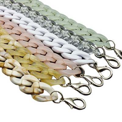 60/110cm Acrylic Bag Chain Strap handle crossbody Removable Bag Accessories Colorful Replacement Chain of bags Purse Chain