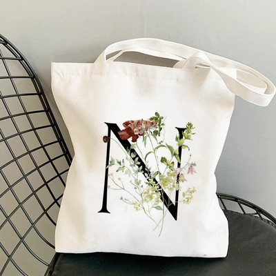 Geantă de pânză cu imprimeu vegetală, geantă de umăr pentru femei, la modă, scrisoare de bumbac, cumpărături pentru cumpărături, genți de mână pentru femei, genți de tote pentru femei 2021