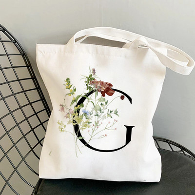 Geantă de pânză cu imprimeu vegetală, geantă de umăr pentru femei, la modă, scrisoare de bumbac, cumpărături pentru cumpărături, genți de mână pentru femei, genți de tote pentru femei 2021