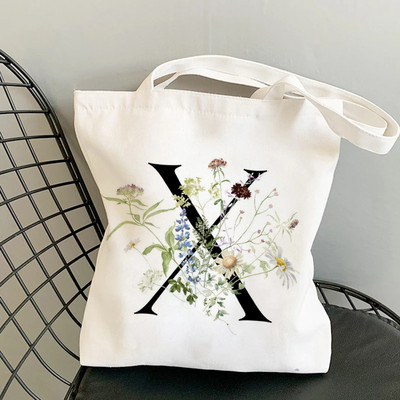 Geantă de pânză cu imprimeu vegetală, geantă de umăr pentru femei, la modă, scrisoare de bumbac, cumpărături pentru cumpărături, genți de mână pentru femei, genți de tote pentru femei 2021