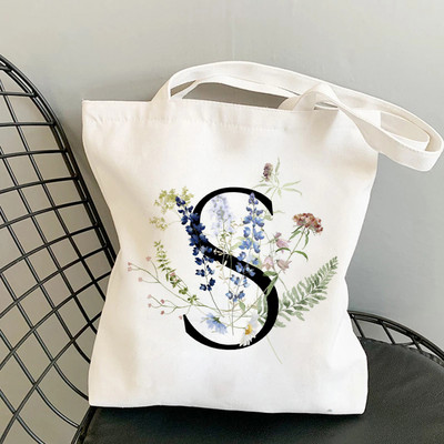Geantă de pânză cu imprimeu vegetală, geantă de umăr pentru femei, la modă, scrisoare de bumbac, cumpărături pentru cumpărături, genți de mână pentru femei, genți de tote pentru femei 2021