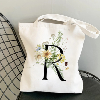 Geantă de pânză cu imprimeu vegetală, geantă de umăr pentru femei, la modă, scrisoare de bumbac, cumpărături pentru cumpărături, genți de mână pentru femei, genți de tote pentru femei 2021