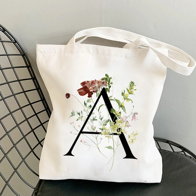 Geantă de pânză cu imprimeu vegetală, geantă de umăr pentru femei, la modă, scrisoare de bumbac, cumpărături pentru cumpărături, genți de mână pentru femei, genți de tote pentru femei 2021
