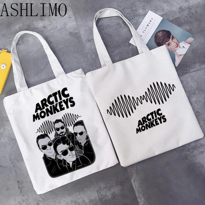 Arctic Monkeys Sound Wave Rock Band Ženska torba za kupnju Platnena modna torba za kupnju velikog kapaciteta Torba na rame Velika torba za plažu