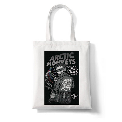 Arctic Monkeys Sound Wave Rock Band Ženska torba za kupnju Platnena modna torba za kupnju velikog kapaciteta Torba na rame Velika torba za plažu
