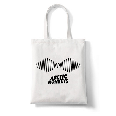 Arctic Monkeys Sound Wave Rock Band Ženska torba za kupnju Platnena modna torba za kupnju velikog kapaciteta Torba na rame Velika torba za plažu
