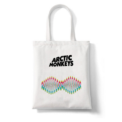 Arctic Monkeys Sound Wave Rock Band Ženska torba za kupnju Platnena modna torba za kupnju velikog kapaciteta Torba na rame Velika torba za plažu