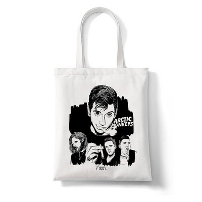 Arctic Monkeys Sound Wave Rock Band Ženska torba za kupnju Platnena modna torba za kupnju velikog kapaciteta Torba na rame Velika torba za plažu
