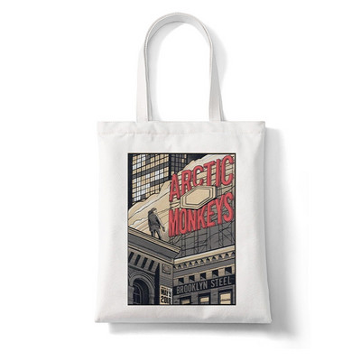 Arctic Monkeys Sound Wave Rock Band Ženska torba za kupnju Platnena modna torba za kupnju velikog kapaciteta Torba na rame Velika torba za plažu