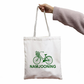 Τσάντα Namjooning Harajuku Kawaii Εκτύπωση Γυναικείες τσάντες Shopper Shopper Λευκές Γυναικείες τσάντες ώμου μόδας shopper Τσάντα, Drop Ship