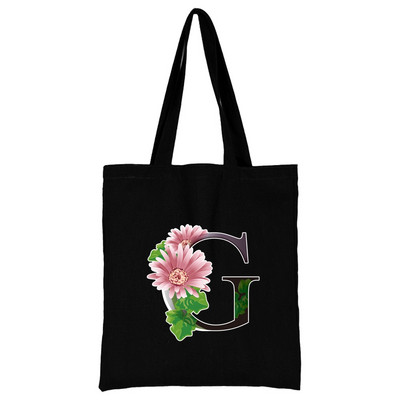 Női hordtáskák vászon 2022 alkalmi kézitáskák vásárlás virág színes betűvel nyomtatott, újrafelhasználható összecsukható válltáska