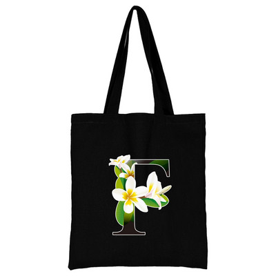 Női hordtáskák vászon 2022 alkalmi kézitáskák vásárlás virág színes betűvel nyomtatott, újrafelhasználható összecsukható válltáska