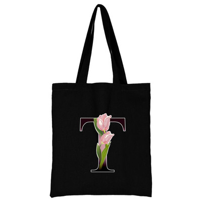 Női hordtáskák vászon 2022 alkalmi kézitáskák vásárlás virág színes betűvel nyomtatott, újrafelhasználható összecsukható válltáska