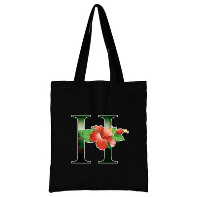 Női hordtáskák vászon 2022 alkalmi kézitáskák vásárlás virág színes betűvel nyomtatott, újrafelhasználható összecsukható válltáska