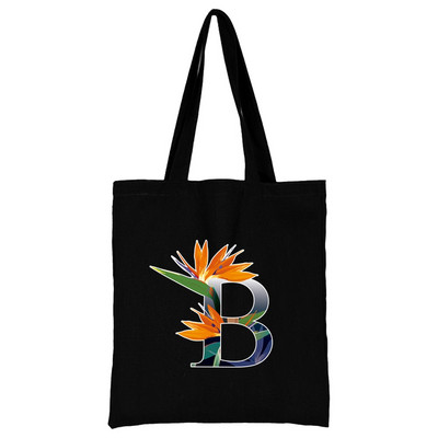 Női hordtáskák vászon 2022 alkalmi kézitáskák vásárlás virág színes betűvel nyomtatott, újrafelhasználható összecsukható válltáska