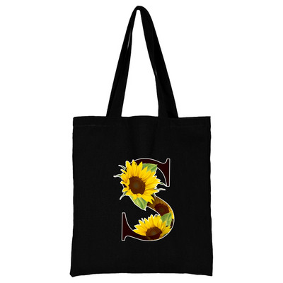 Női hordtáskák vászon 2022 alkalmi kézitáskák vásárlás virág színes betűvel nyomtatott, újrafelhasználható összecsukható válltáska